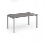 Connex starter unit single 1400mm x 800mm - silver frame, grey oak top CO148-SB-S-GO