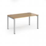 Connex starter unit single 1400mm x 800mm - silver frame, oak top CO148-SB-S-O