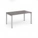 Connex single desk 1400mm x 800mm - silver frame, grey oak top CO148-S-GO