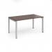 Connex single desk 1400mm x 800mm - silver frame, walnut top CO148-S-W