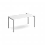 Connex single desk 1400mm x 800mm - silver frame and white top