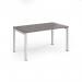 Connex single desk 1400mm x 800mm - white frame, grey oak top CO148-WH-GO