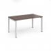 Connex single desk 1400mm x 800mm - white frame, walnut top CO148-WH-W