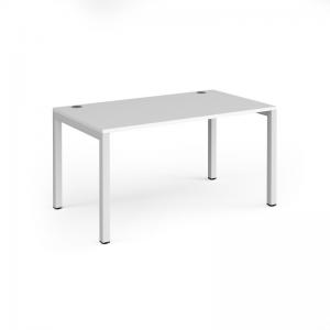 Connex single desk 1400mm x 800mm - white frame, white top CO148-WH-WH
