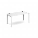 Connex single desk 1400mm x 800mm - white frame and white top