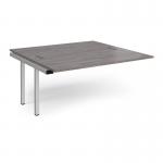 Connex add on units back to back 1600mm x 1600mm - silver frame, grey oak top CO1616-AB-S-GO