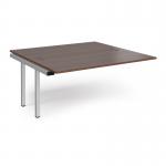 Connex add on units back to back 1600mm x 1600mm - silver frame, walnut top CO1616-AB-S-W