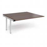 Connex add on units back to back 1600mm x 1600mm - white frame, walnut top CO1616-AB-WH-W