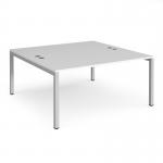 Connex starter units back to back 1600mm x 1600mm - silver frame, white top CO1616-SB-S-WH