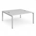 Connex starter units back to back 1600mm x 1600mm - silver frame, white top CO1616-SB-S-WH