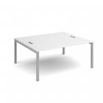 Connex back to back desks 1600mm x 1600mm - silver frame, white top CO1616-S-WH