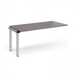 Connex add on unit single 1600mm x 800mm - silver frame, grey oak top