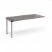 Connex add on unit single 1600mm x 800mm - silver frame, grey oak top CO168-AB-S-GO