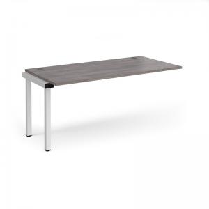 Connex add on unit single 1600mm x 800mm - white frame, grey oak top