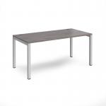 Connex starter unit single 1600mm x 800mm - silver frame, grey oak top CO168-SB-S-GO