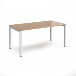 Connex starter unit single 1600mm x 800mm - white frame, beech top CO168-SB-WH-B