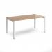 Connex starter unit single 1600mm x 800mm - white frame, beech top CO168-SB-WH-B