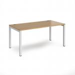 Connex starter unit single 1600mm x 800mm - white frame, oak top CO168-SB-WH-O