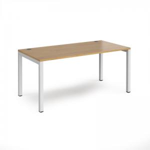 Connex starter unit single 1600mm x 800mm - white frame, oak top