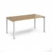 Connex starter unit single 1600mm x 800mm - white frame, oak top CO168-SB-WH-O