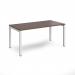 Connex starter unit single 1600mm x 800mm - white frame, walnut top CO168-SB-WH-W
