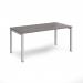 Connex single desk 1600mm x 800mm - silver frame, grey oak top CO168-S-GO