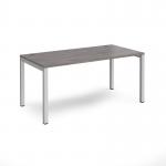 Connex single desk 1600mm x 800mm - silver frame and grey oak top