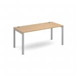 Connex single desk 1600mm x 800mm - silver frame, oak top CO168-S-O
