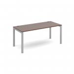 Connex single desk 1600mm x 800mm - silver frame and walnut top