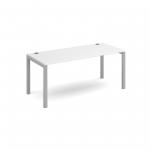 Connex single desk 1600mm x 800mm - silver frame, white top CO168-S-WH