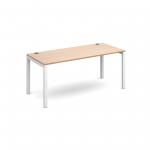 Connex single desk 1600mm x 800mm - white frame, beech top CO168-WH-B