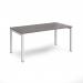 Connex single desk 1600mm x 800mm - white frame, grey oak top CO168-WH-GO