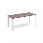 Connex single desk 1600mm x 800mm - white frame and walnut top