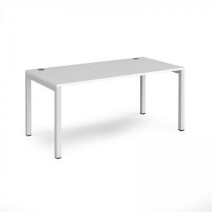 Connex single desk 1600mm x 800mm - white frame, white top CO168-WH-WH