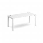 Connex single desk 1600mm x 800mm - white frame and white top