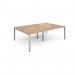 Connex double back to back desks 2400mm x 1600mm - silver frame, beech top CO2416-S-B