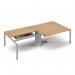 Connex double back to back desks 2400mm x 1600mm - silver frame, beech top CO2416-S-B