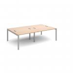 Connex double back to back desks 2400mm x 1600mm - silver frame, beech top CO2416-S-B