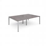 Connex double back to back desks 2400mm x 1600mm - silver frame, grey oak top CO2416-S-GO