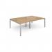 Connex double back to back desks 2400mm x 1600mm - silver frame, oak top CO2416-S-O
