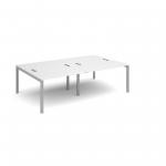 Connex double back to back desks 2400mm x 1600mm - silver frame, white top CO2416-S-WH
