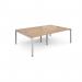 Connex double back to back desks 2400mm x 1600mm - white frame, beech top CO2416-WH-B