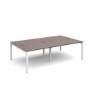 Connex double back to back desks 2400mm x 1600mm - white frame, walnut top CO2416-WH-W