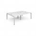 Connex double back to back desks 2400mm x 1600mm - white frame, white top CO2416-WH-WH