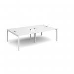 Connex double back to back desks 2400mm x 1600mm - white frame, white top CO2416-WH-WH