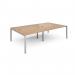 Connex double back to back desks 2800mm x 1600mm - silver frame, beech top CO2816-S-B