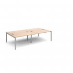 Connex double back to back desks 2800mm x 1600mm - silver frame, beech top CO2816-S-B