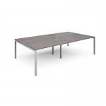 Connex double back to back desks 2800mm x 1600mm - silver frame, grey oak top CO2816-S-GO