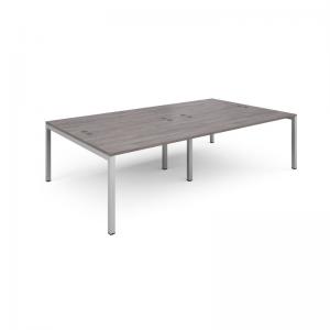 Connex double back to back desks 2800mm x 1600mm - silver frame, grey