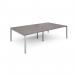 Connex double back to back desks 2800mm x 1600mm - silver frame, grey oak top CO2816-S-GO